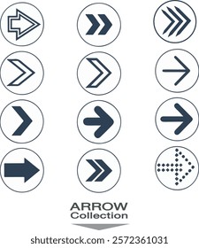 Arrow icons These arrows can be customized for various uses such as navigation, buttons, or indicators.