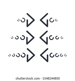 Arrow Icons in trendy flat style isolated on white background. Set, application, user interface. Vector linear icon on a white background