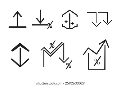 Arrow Icons: Up, Down, Percentage Symbols