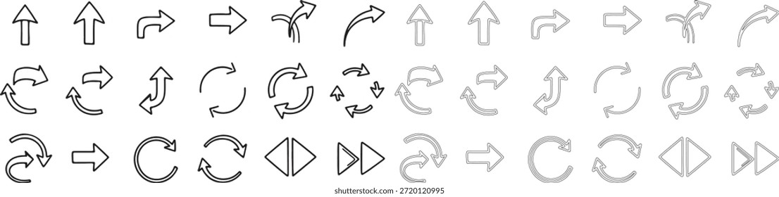 ícones de seta para o design da interface do usuário