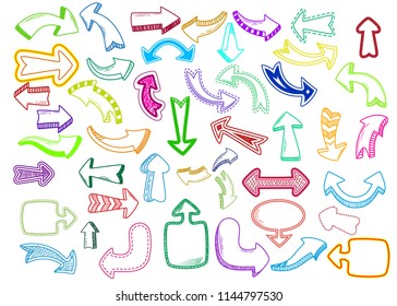 Arrow icons vector arrowheads direction or arrowy cursed pointer up down narrow circle collection illustration set of arrow-headed design sign isolated on white background