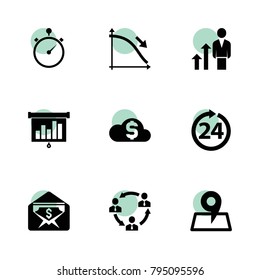 Arrow icons. vector collection filled arrow icons set.. includes symbols such as communication, money transfer, career growth, chart. use for web, mobile and ui design.