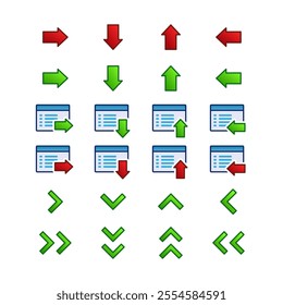 arrow icons vector, up down left right buttons