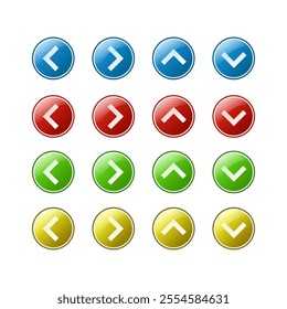 arrow icons vector, up down left right buttons