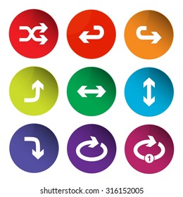 Arrow icons. Vector Illustration. Color buttons