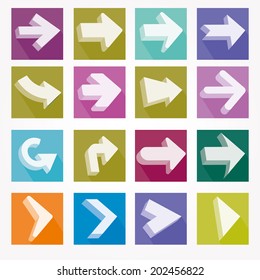 Arrow icons vector illustration shadow