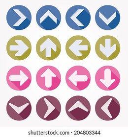 Arrow icons vector illustration shadow 