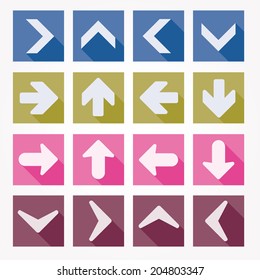 Arrow icons vector illustration shadow 