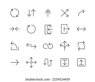 Arrow Icons - Vector Line. Editable Stroke. 