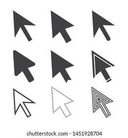 Arrow icons or vector pointers logo for web navigation design illustration.
