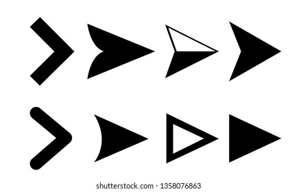 Arrow icons. Vector pointers icons for web navigation design elements. Vector illustration EPS 10