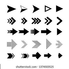 Arrow icons. Vector pointers icons for web navigation design elements. Vector illustration EPS 10