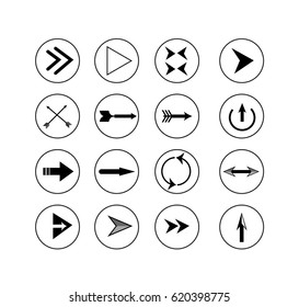 arrow icons with white background