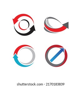 Plantilla vectorial de logotipo de ilustración de flecha