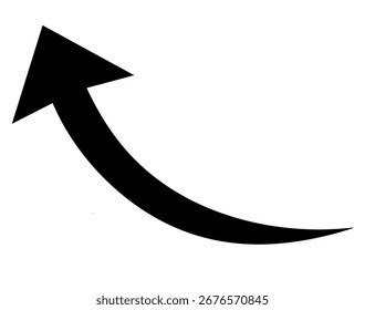 Ilustración de la flecha en el fondo negro que significa la subida y la curva adelante