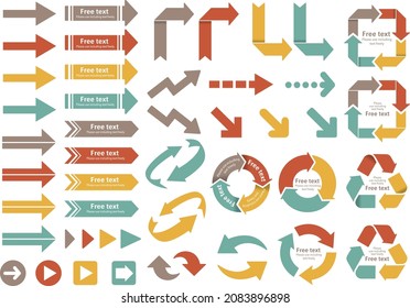 Arrow illustration set of various shapes