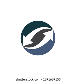 Plantilla vectorial del logotipo de ilustración de flecha