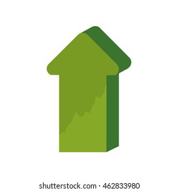 arrow up increase green direction infographic icon. Isolated and flat illustration. Vector graphic