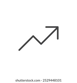 Arrow increase icon Thin outline art symbol