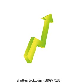 Arrow up increase icon vector illustration graphic design
