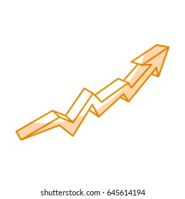 arrow increase isolated icon