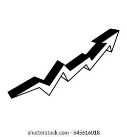 arrow increase isolated icon
