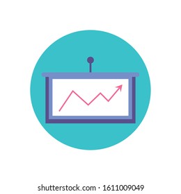 Arrow increase over board design, Workflow infographic data information business analytics and visual presentation theme Vector illustration