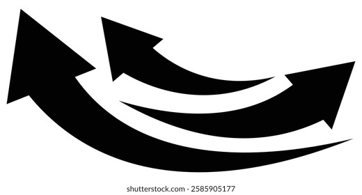 Arrow indicated the direction symbol. curved arrow sign. Black arrows set. Curved arrows. Arrow sign. Flat style icon for your website, design, logo, app, UI., curved arrow sign.