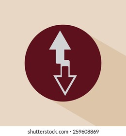arrow indicates the direction