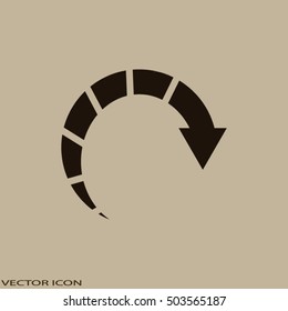arrow indicates the direction