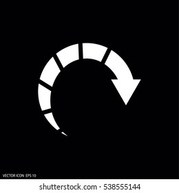 arrow indicates the direction