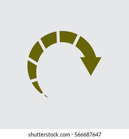 arrow indicates the direction