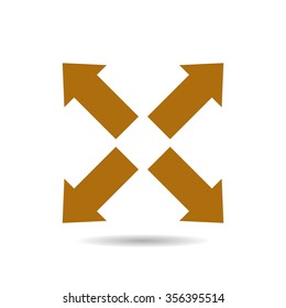 arrow indicates the direction icon