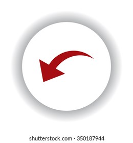 arrow indicates the direction icon, red isolated white background