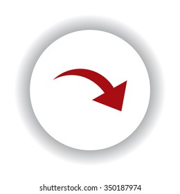 arrow indicates the direction icon, red isolated white background