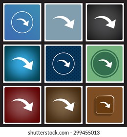 arrow indicates the direction. icon. vector design