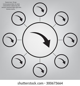 arrow indicates the direction. icon. vector design