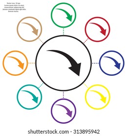 arrow indicates the direction. icon. vector design