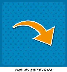 arrow indicates the direction icon, vector illustration. Flat design style