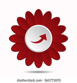 arrow indicates the direction icon, vector illustration. Flat design style