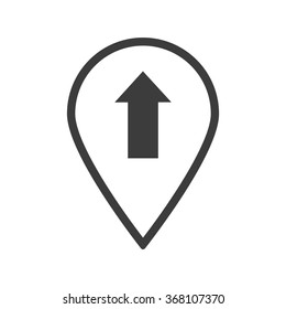 arrow indicates the direction icon, vector illustration. Flat design style