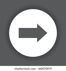 arrow indicates the direction icon, vector illustration. Flat design style