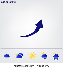 arrow indicates the direction. icon. vector design