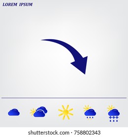 arrow indicates the direction. icon. vector design