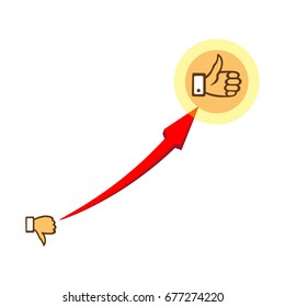  arrow indicates a gesture with his finger