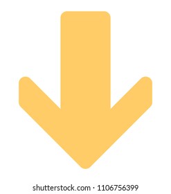 
An arrow indicating downward direction, down arrow 
