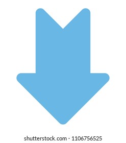 
An arrow indicating downward direction, down arrow 
