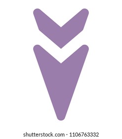 
An arrow indicating downward direction, down arrow 
