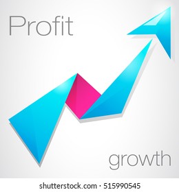Arrow indicating the profit growth? vector  illustration