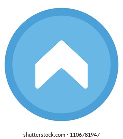 An arrow indicating upward direction, scroll up arrow 
